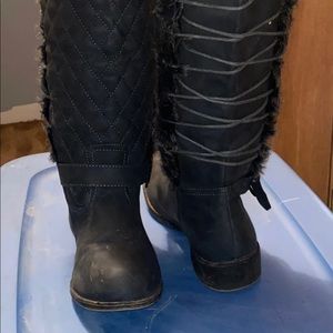 Knee high boots dark grey